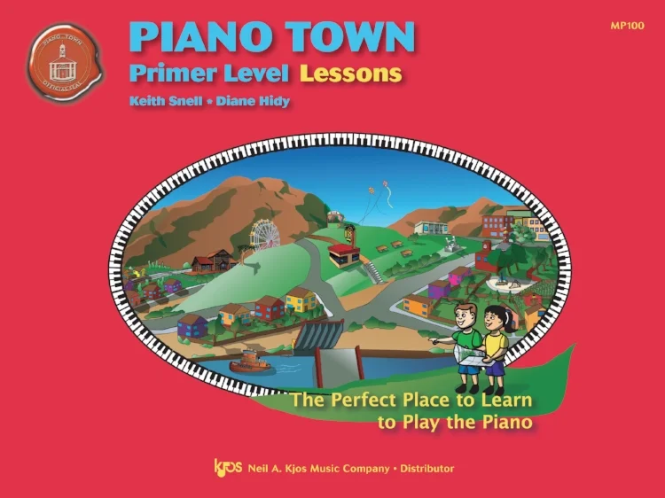 Ask a student what they see in this illustration? Can they find the Ferris Wheel? The kites? The drawbridge? These will all appear in their journey through Piano Town .