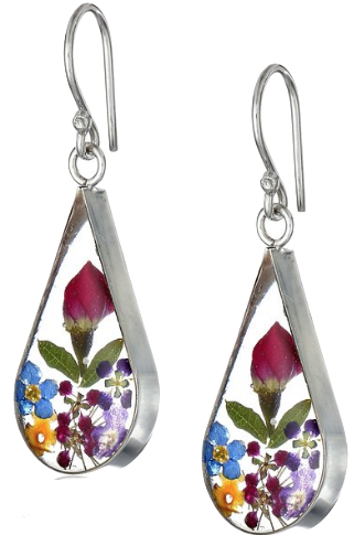 I think these Flower Earrings are sweet. I tend to wear too many solid colors, so multi-colored earrings work well for me.