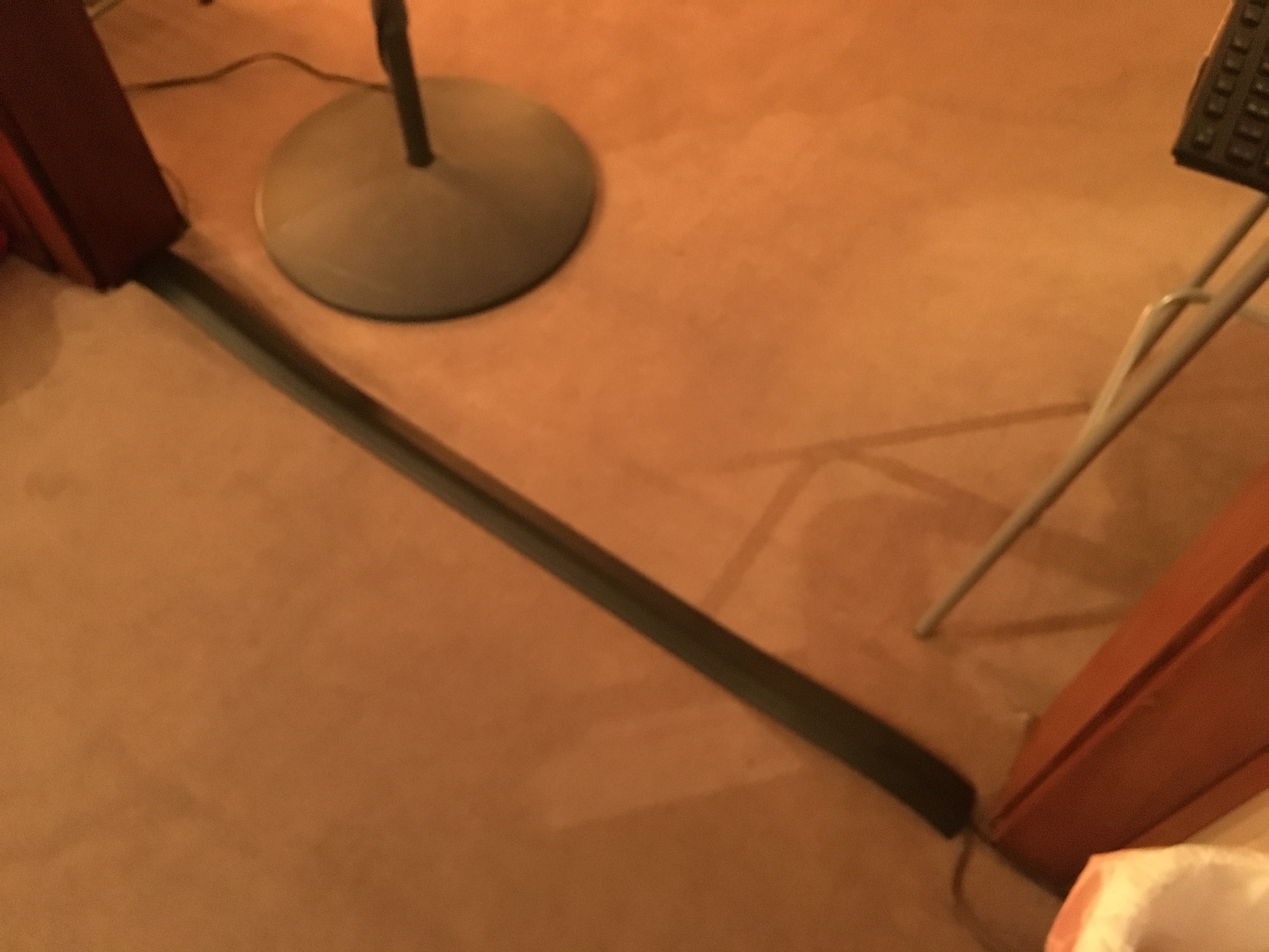 The carpet really isn't orange. I swear.