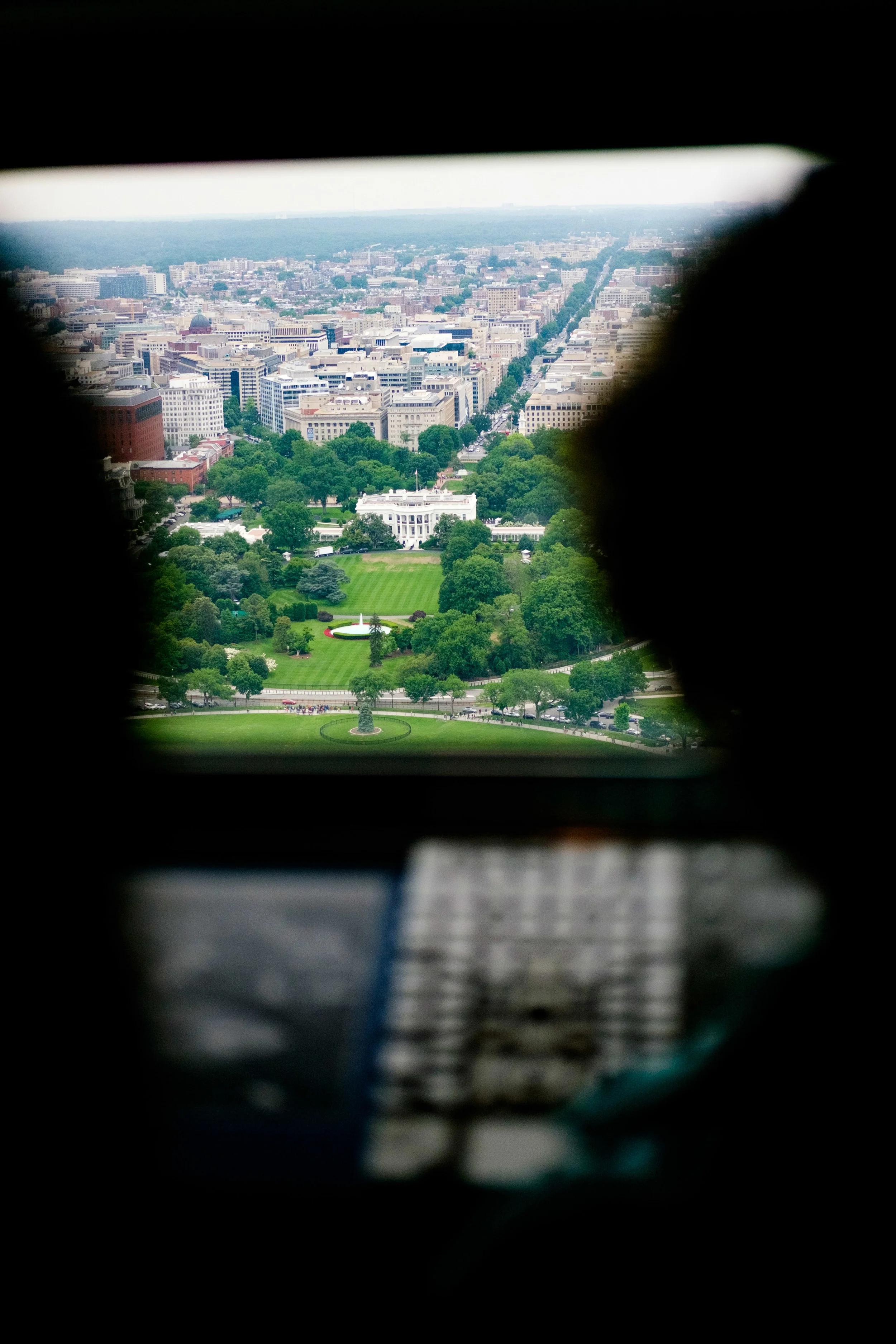 The Whitehouse, photographed from the top of the Washington Monument