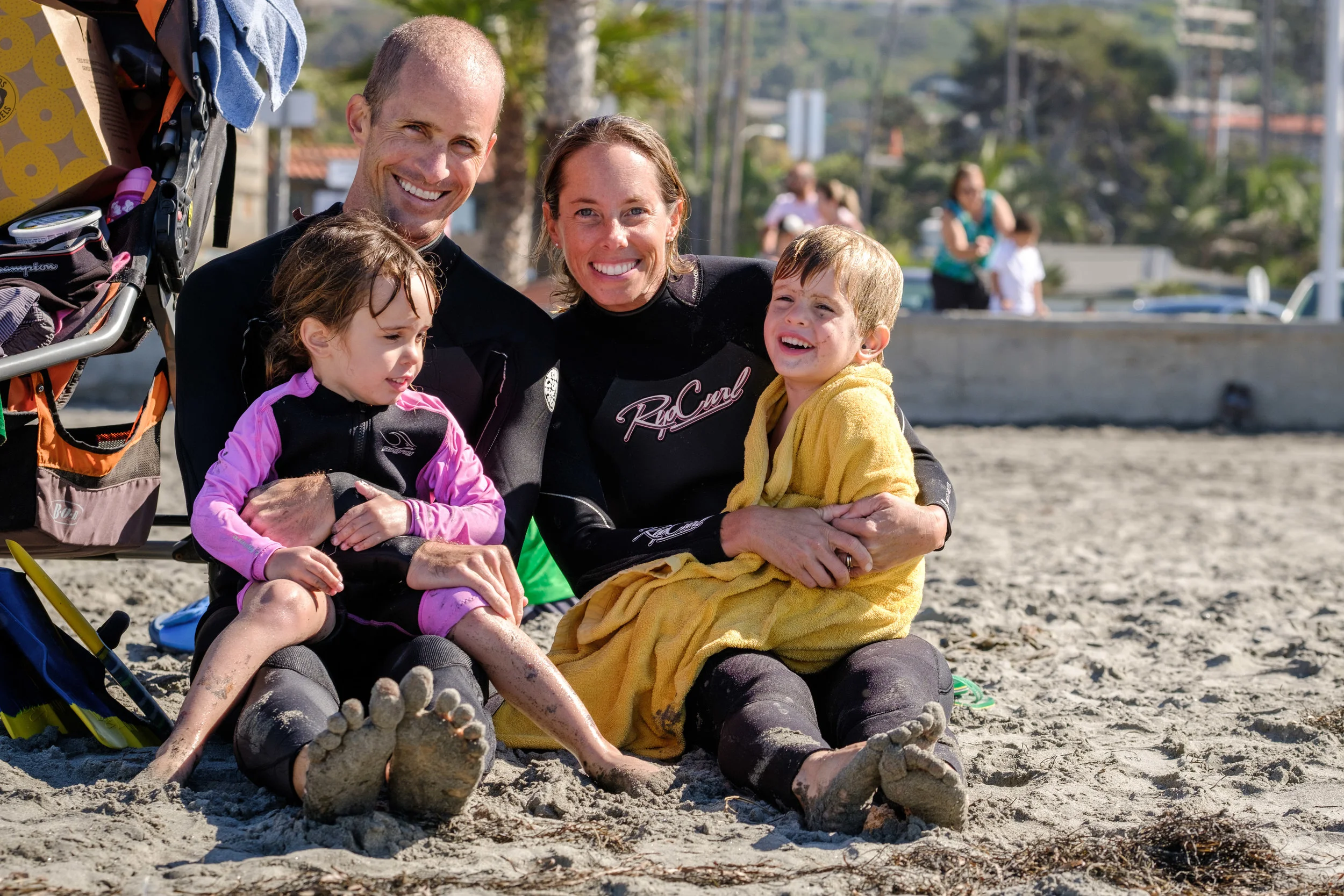 Triathletes and super kind family