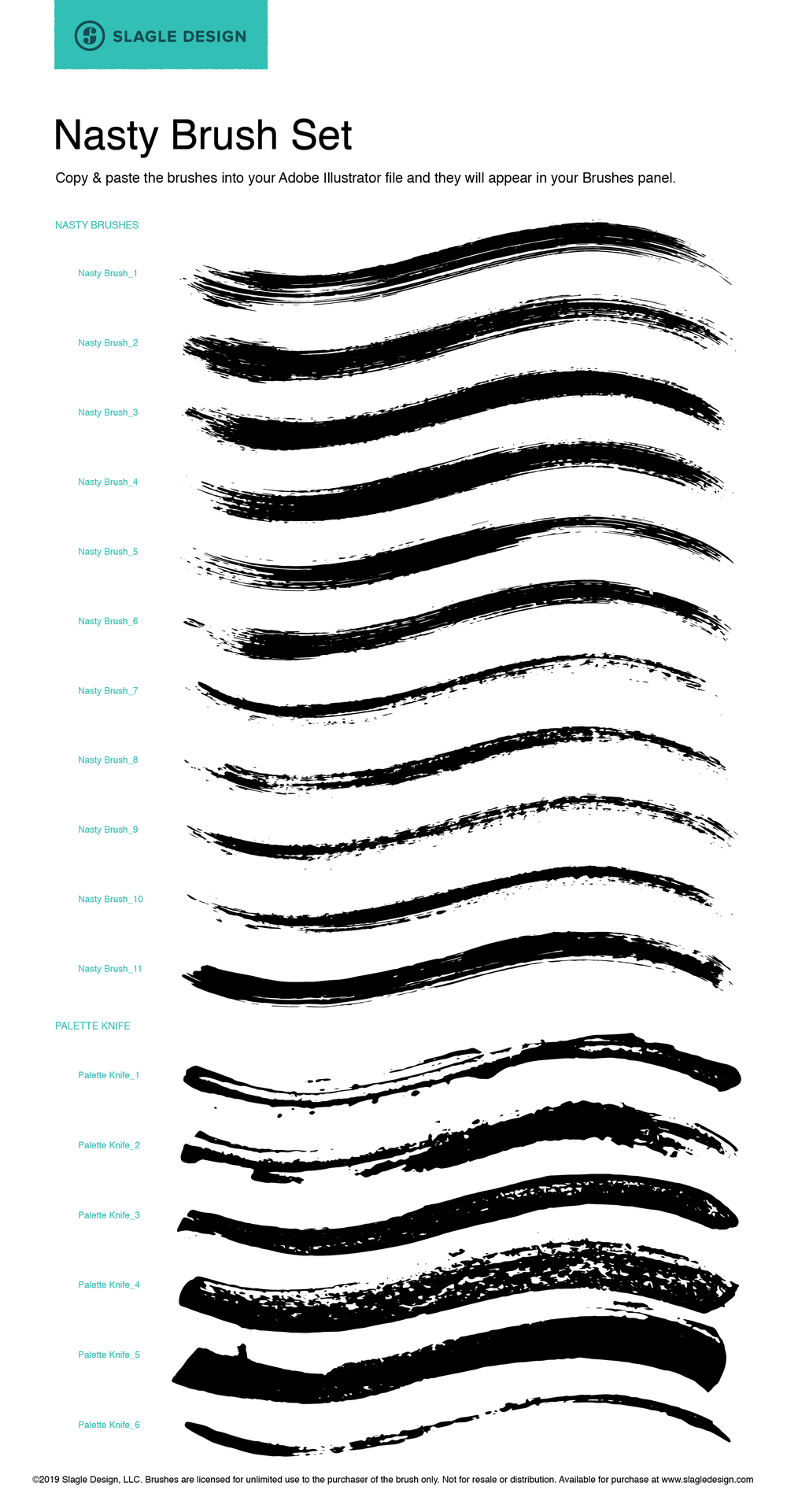 svovl Se venligst At passe Nasty Brush Illustrator Brush Set | Slagle Design