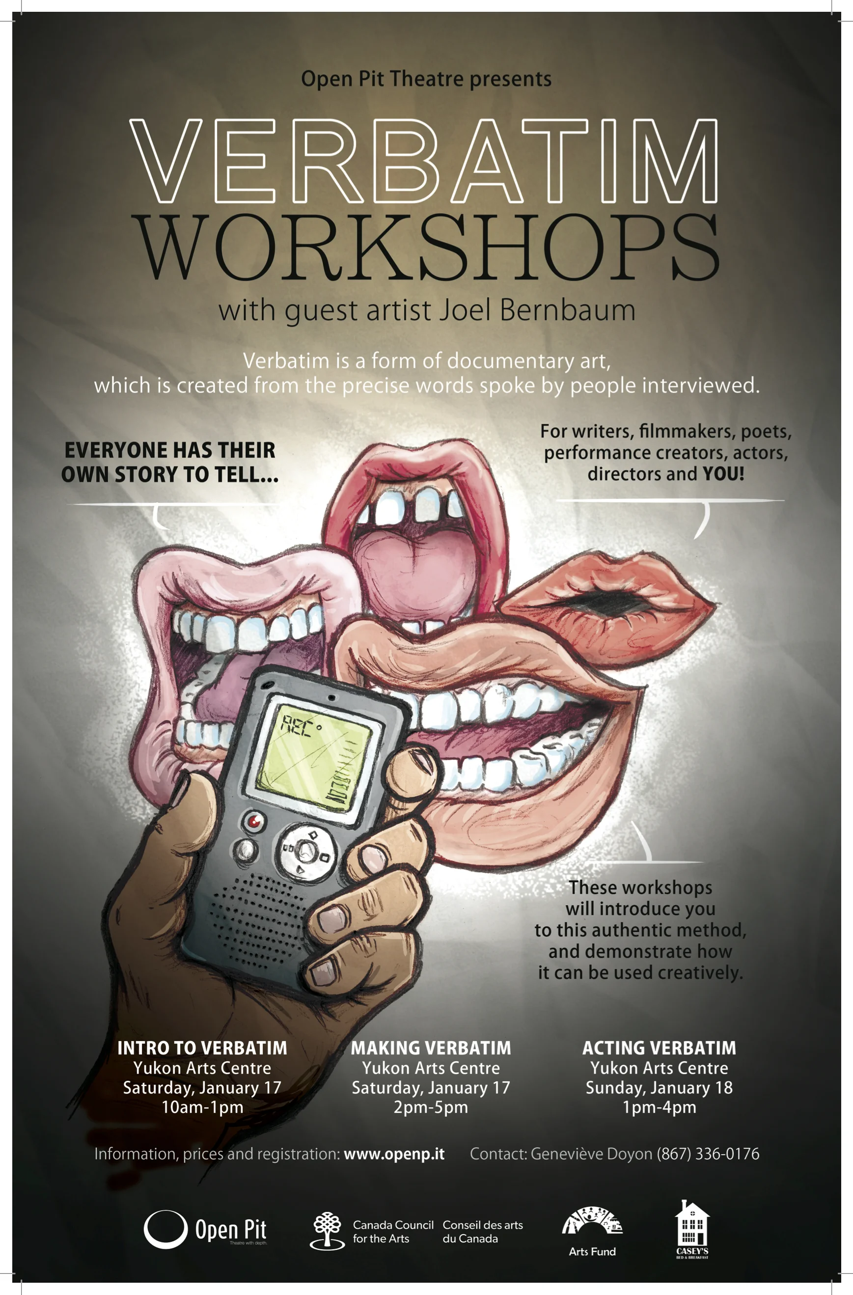 January 2015: Verbatim Workshops with Joel Bernbaum