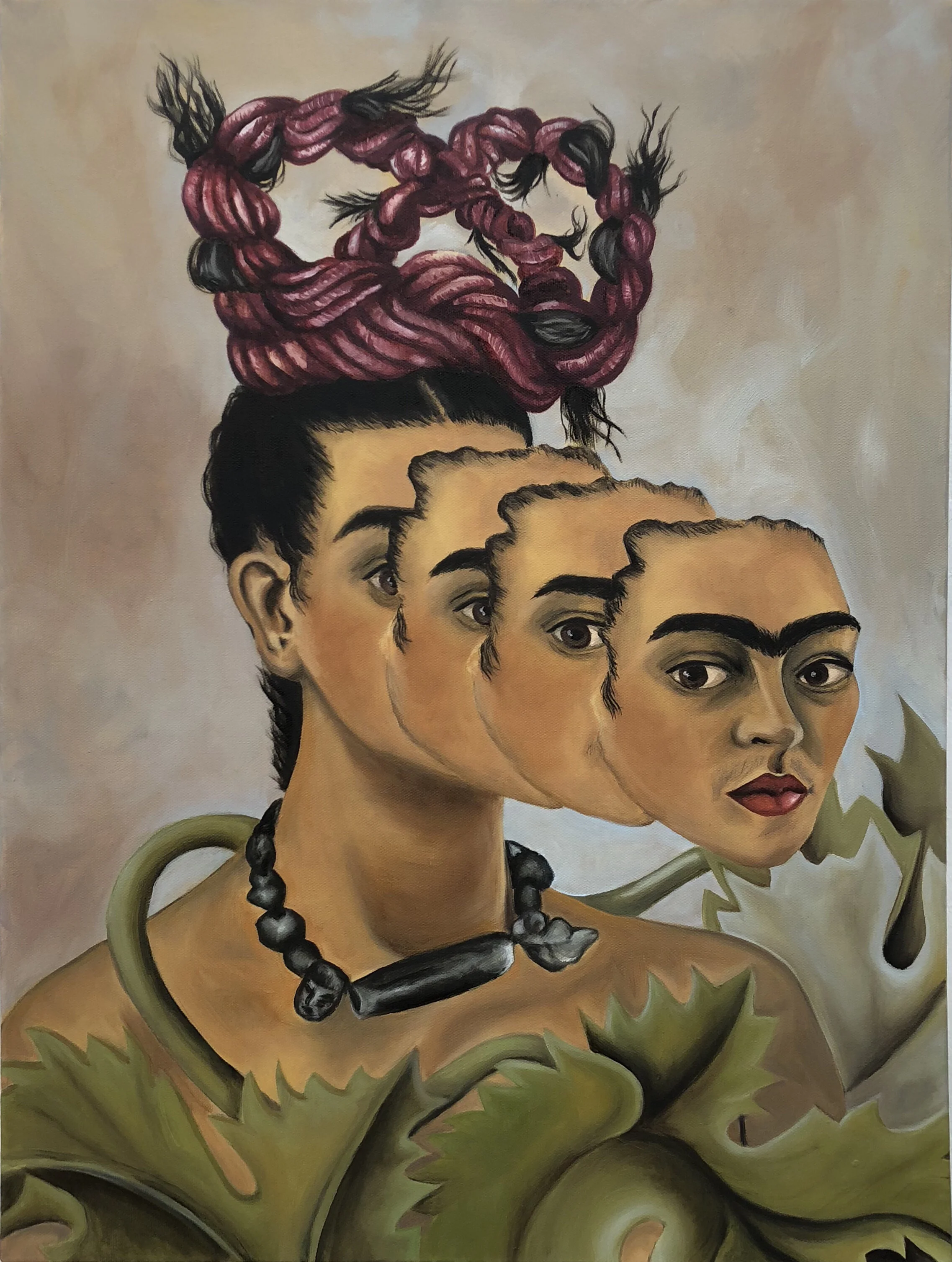  oil on canvas  2017  course : Painting I  project: digitally manipulated portrait painting 