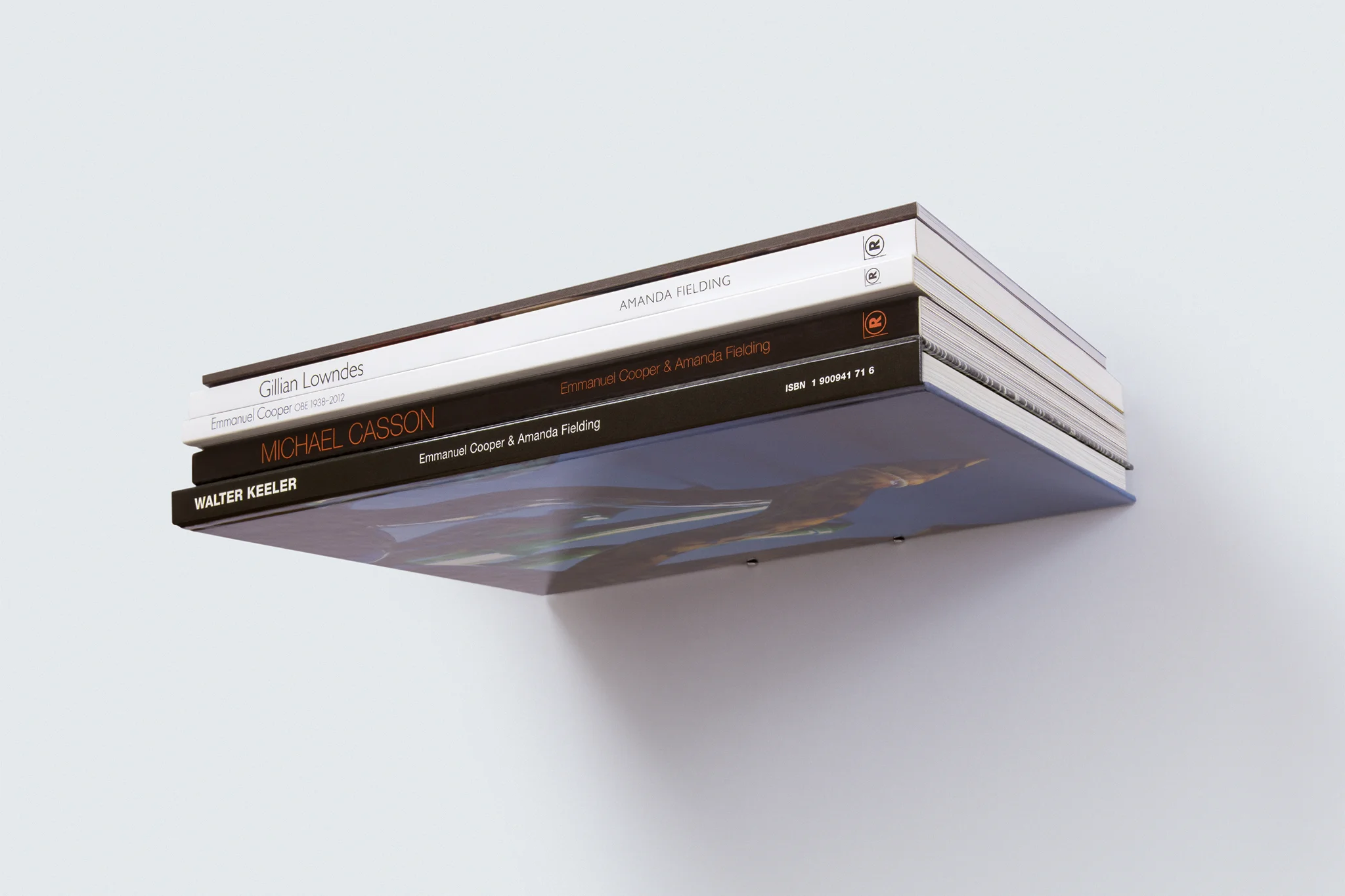 Ruthin Craft Centre books on ceramicists Simon Carroll, Gillian Lowndes, Emmanuel Cooper, Michael Casson and Walter Keeler.