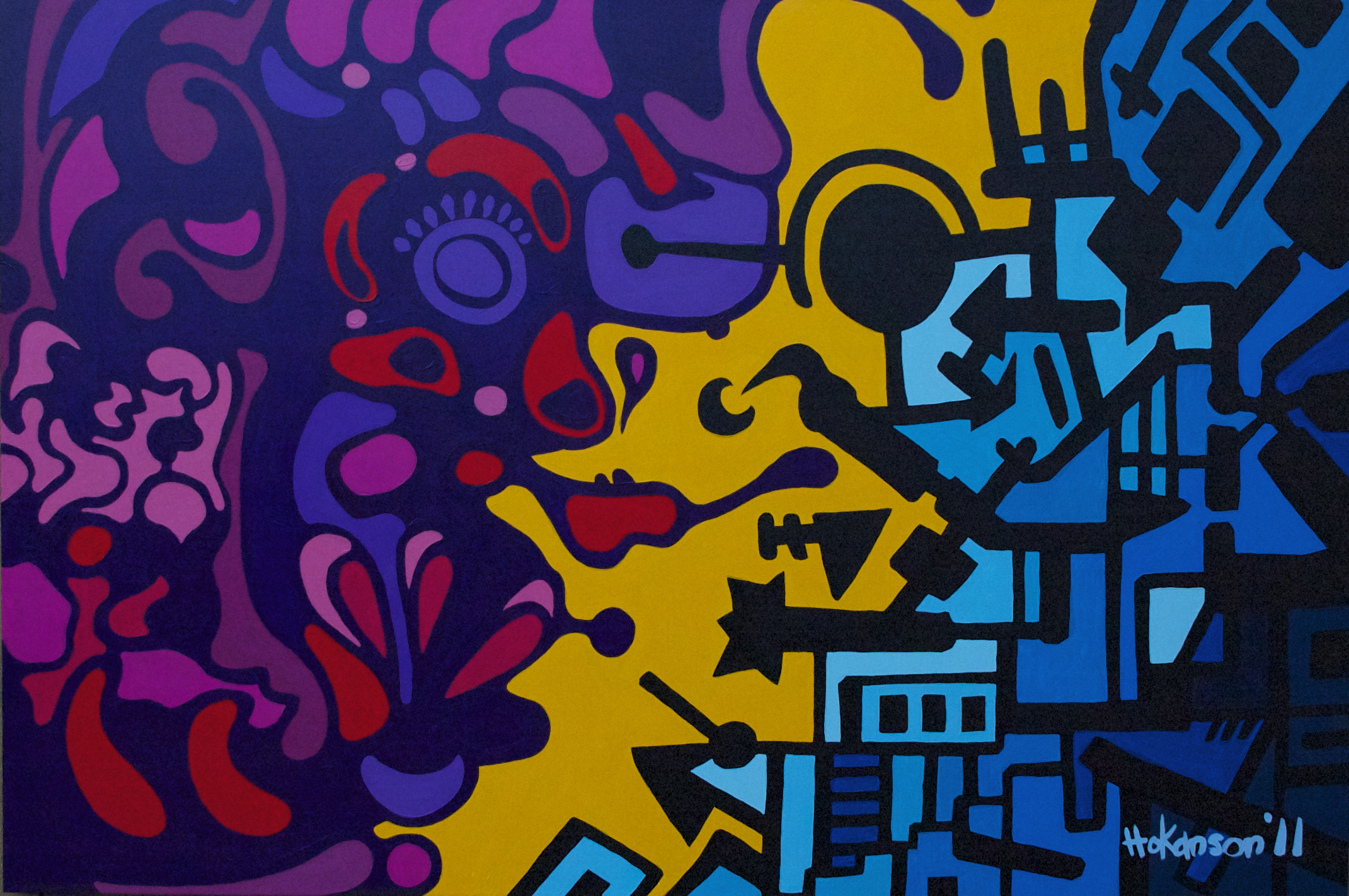 Looking at the Gender Battle, 48 in x 72 in, Acrylic on Canvas, Available