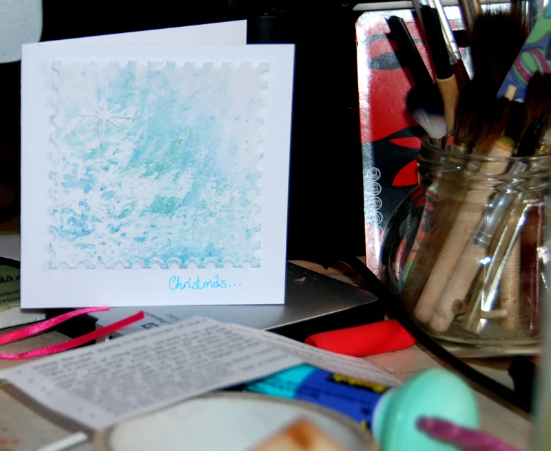 I made a Christmas card form Julia/Jan instructions
