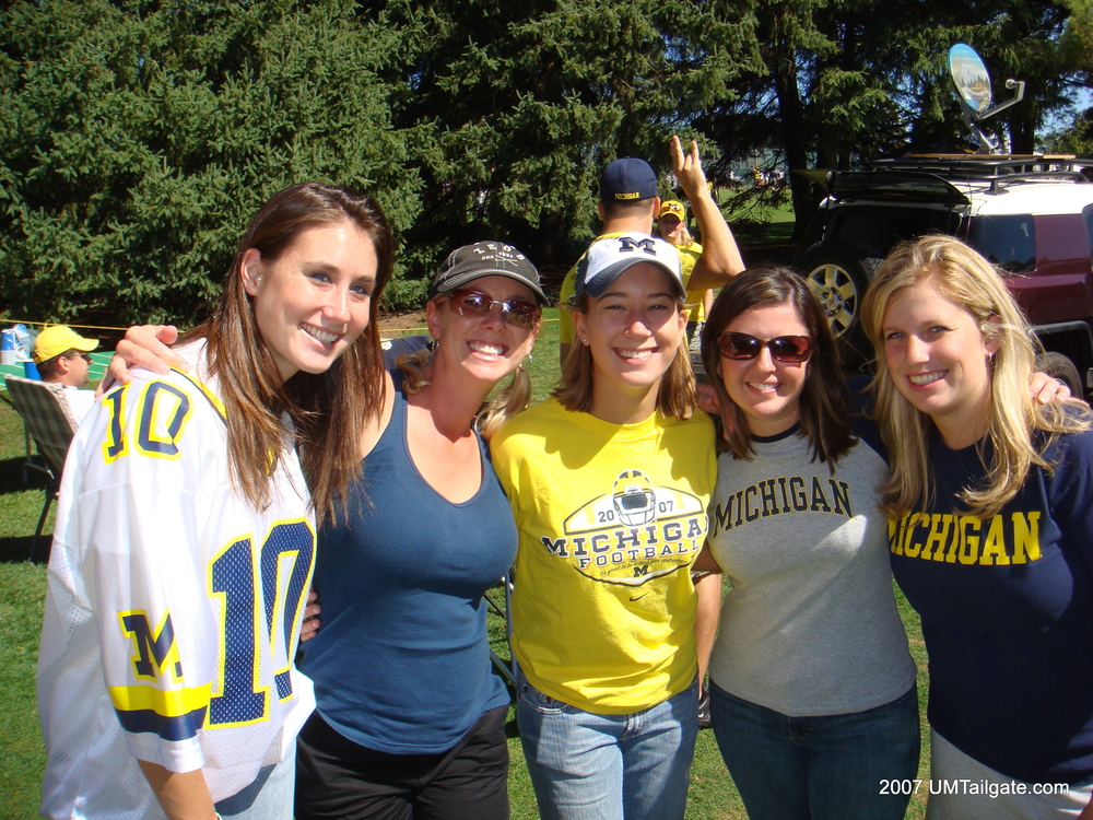 September 22, 2007: The ladies pose at the carnival themed tailgate before Michigan's 14-9 victory over Penn State.