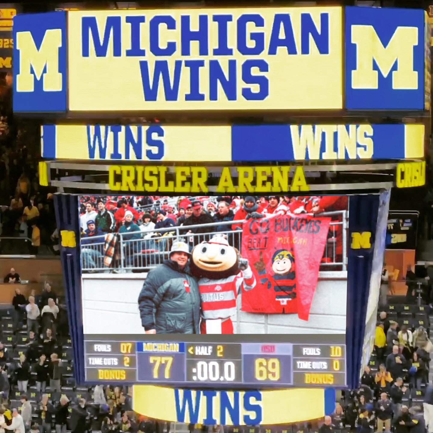 Has Michigan ever lost to Ohio State in anything? Ever? If they have, I certainly don't remember. 

A wire-to-wire victory for the Wolverines at Crisler on a pretty nice little Sunday. 

#oldschool #februarymadness #goblue #bigtenbasketball #ohiobeat