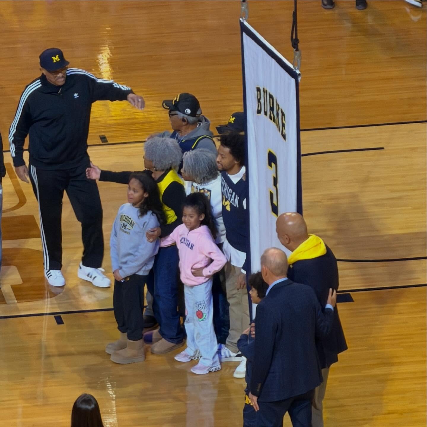 A shout out to one of the greatest to ever do it in the maize and blue.  Raised a jersey.  Ohio beaten.  A beautiful night in old Ann Arbor town. 

#goblue #beatohio #michiganbasketball #treyburke #bigtenbasketball