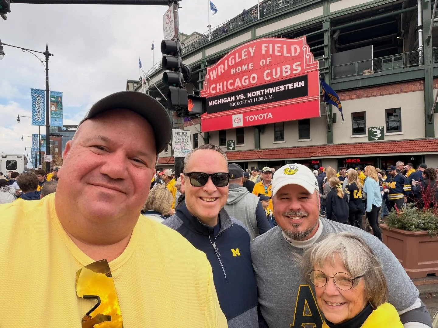 Here&rsquo;s to old friends and new (old) venues.  #goblue #umtailgate #wrigleyfield