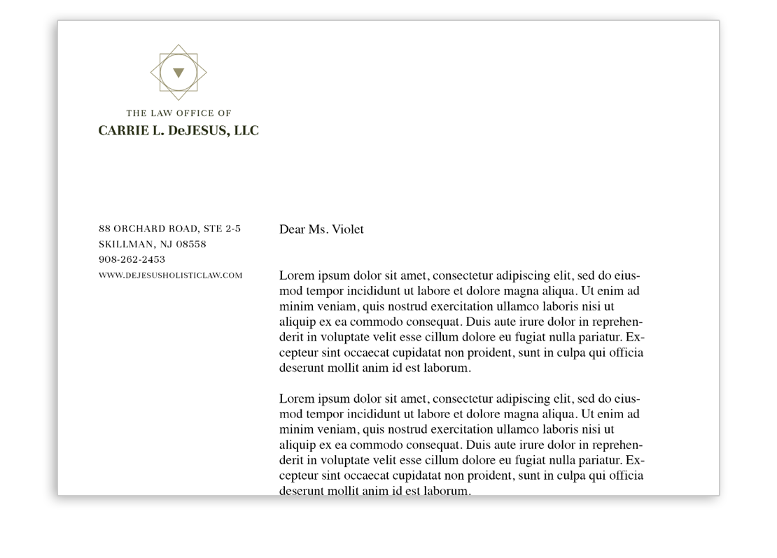 Logo and letterhead design: The Law Office of Carrie L. Scattergood, LLC