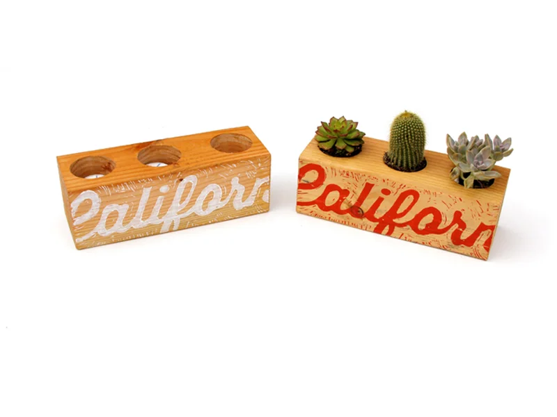 California Wood Blocks- Votive or Succulent holder