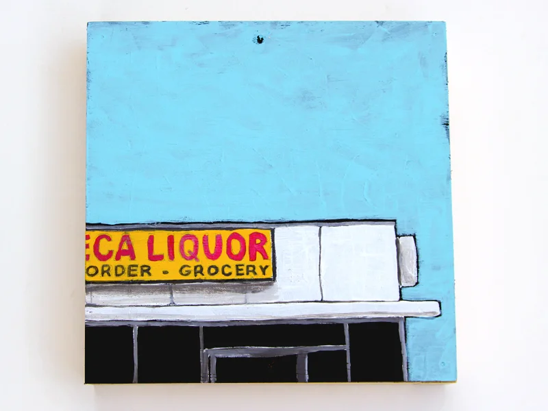 LA Liquor store 2 - 8" x 8"- acrylic on wood panel