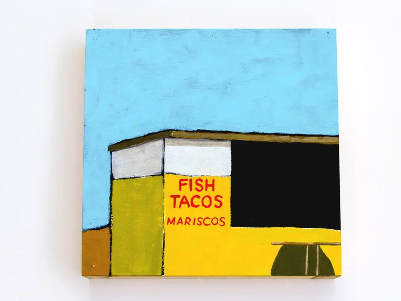 Baja Taco Stand 3 - 8" x 8" - acrylic on wood