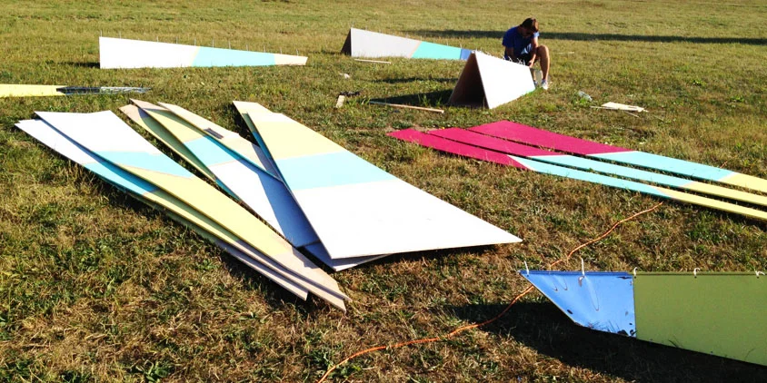 Building an installation at the Camp Bisco Music Festival