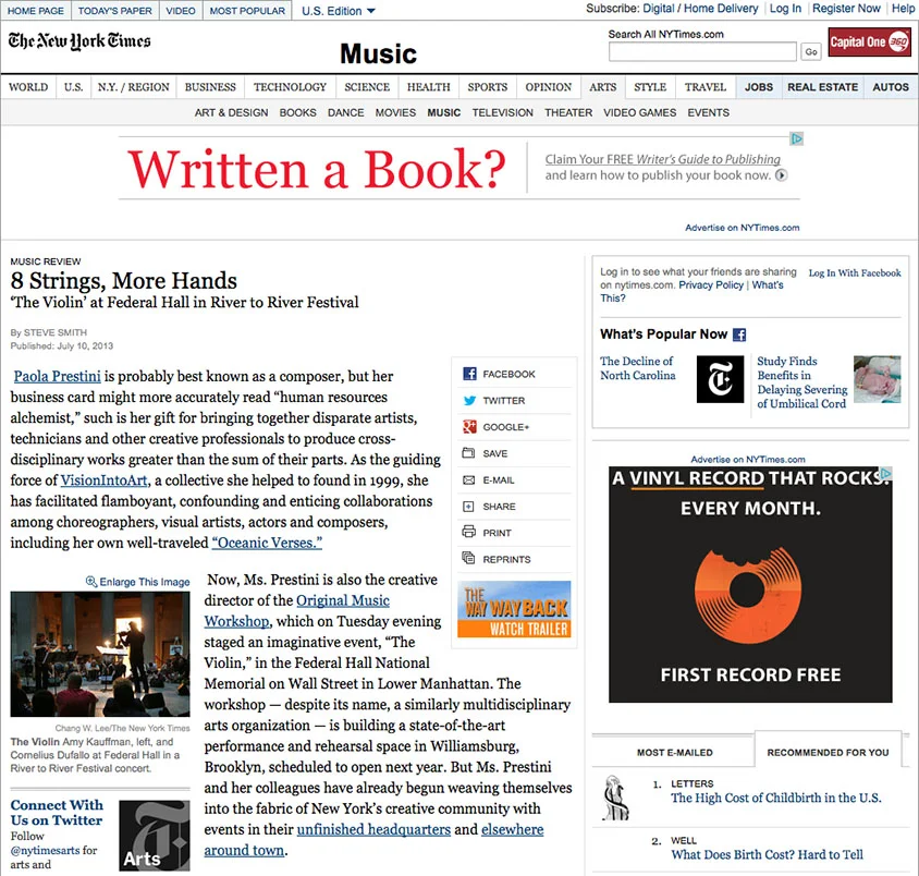 Original Music Workshop in New York Times