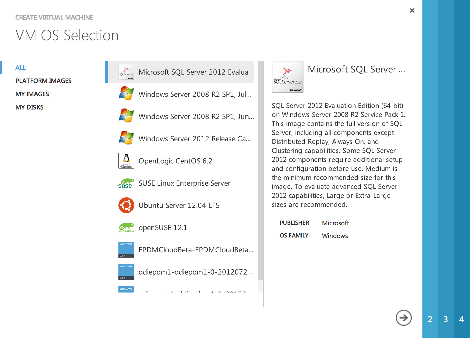 Step 3: Click "Microsoft SQL Server 2012"