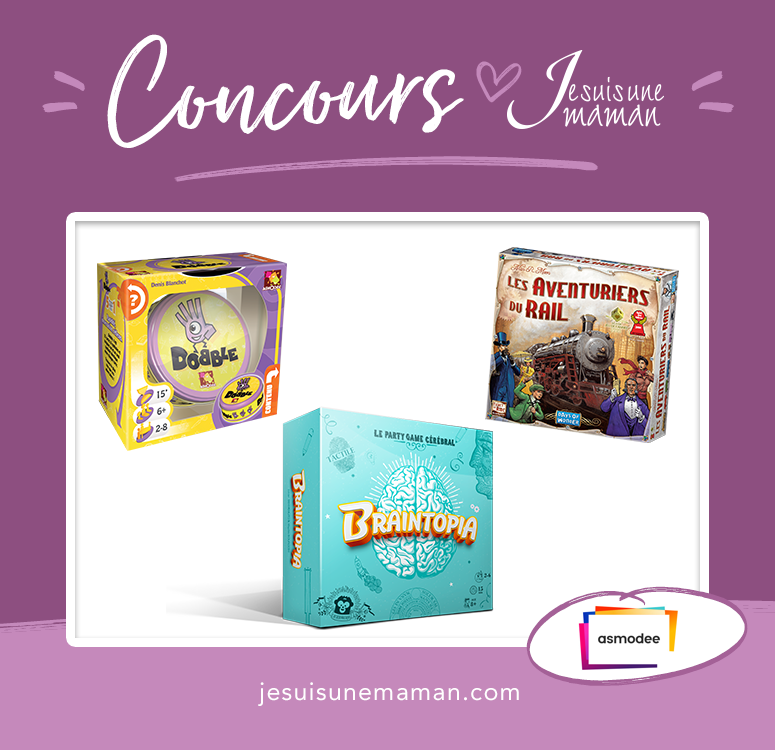 Trois (3) jeux Asmodee Canada : - Dobble - Les Aventuriers du Rail - Braintopia