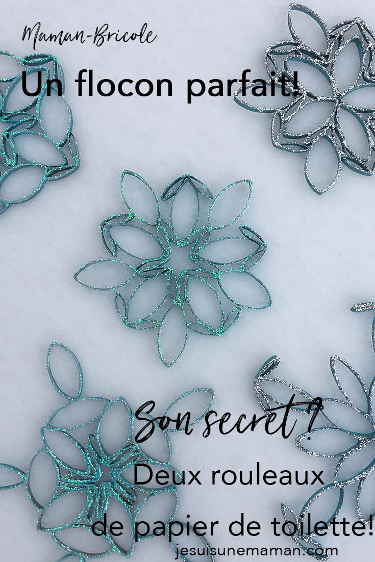flocons de neige-rouleaux de papier de toilette-rouleau de papier hygiénique-rouleau-bricoler-bricolage-MamanBricole-#mamanbricole-Je suis une maman-DIY-brico d'hiver