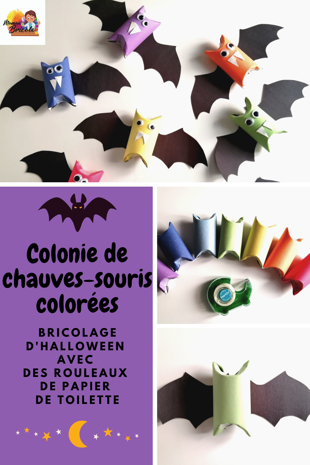 Colonie de chauves-souris colorées - Bricolage d'Halloween avec des rouleaux  de papier de toilette — Je suis une maman | Blogue pour les femmes et les  familles