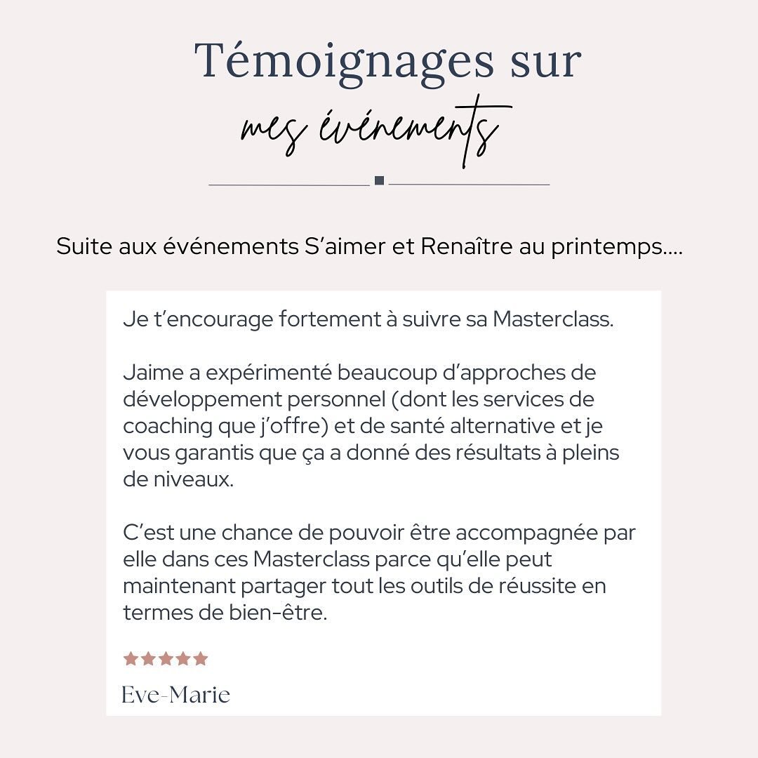 Jaime, pourquoi tu nous offres des &eacute;v&eacute;nements GRATUITS ?

Je veux aider - rejoindre le plus de femmes possibles afin de les aider, et leur rappeler qu&rsquo;elles n&rsquo;ont pas besoin d&rsquo;avancer seule dans la vie... que ce soit a