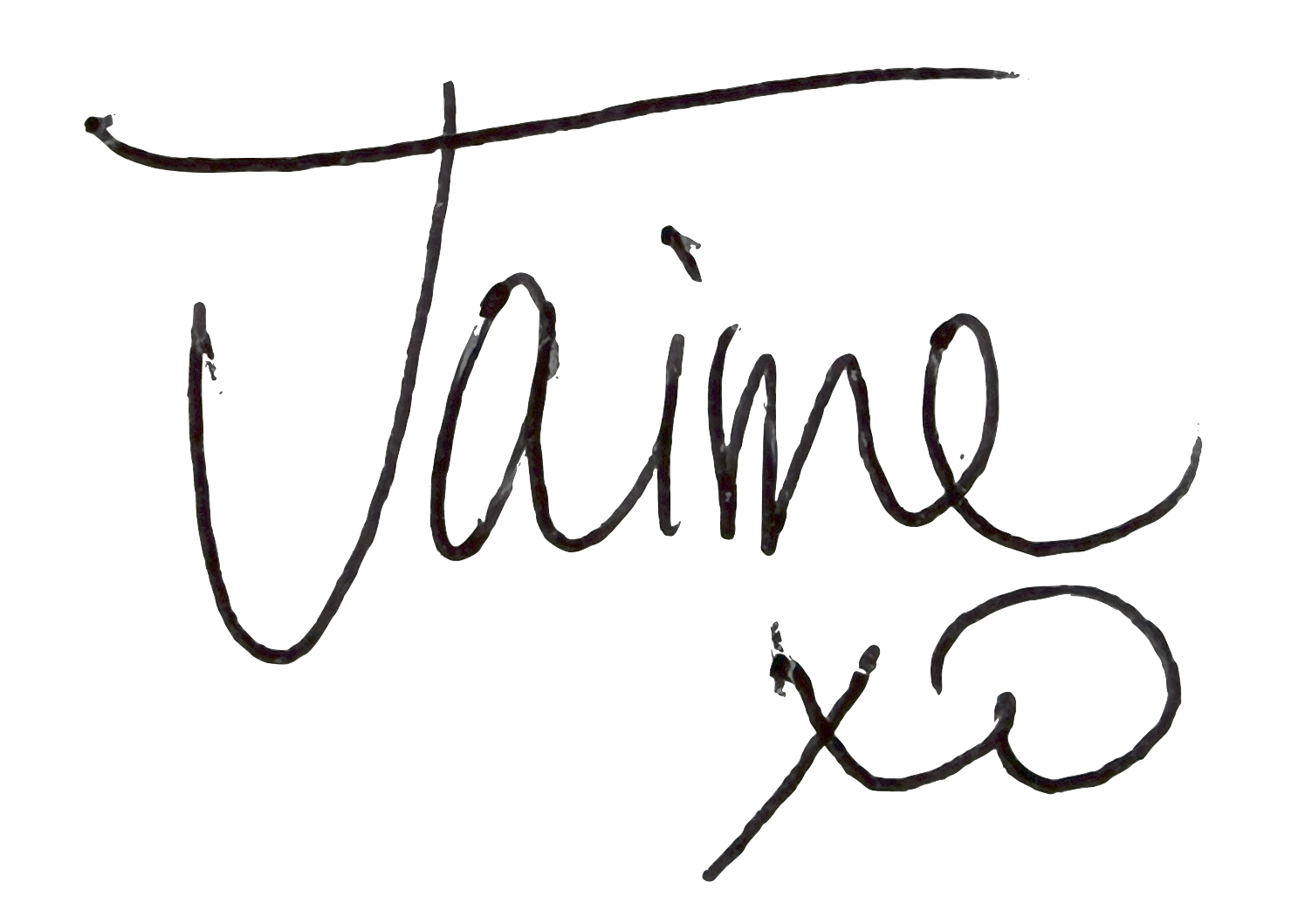 Signature manuscrite de Jaime, fondatrice de Je suis une maman