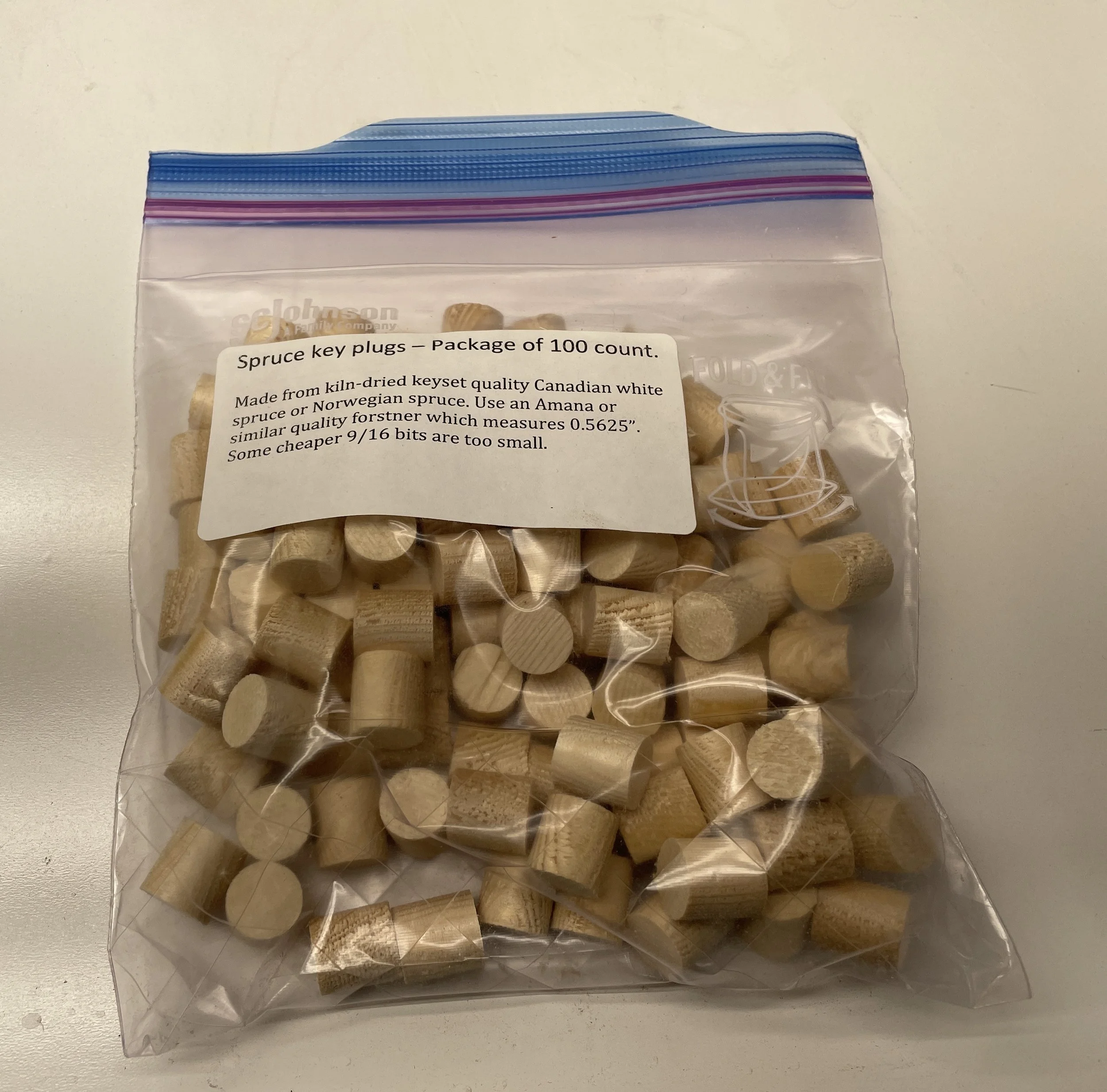 Spruce Key Plugs, Set of 100