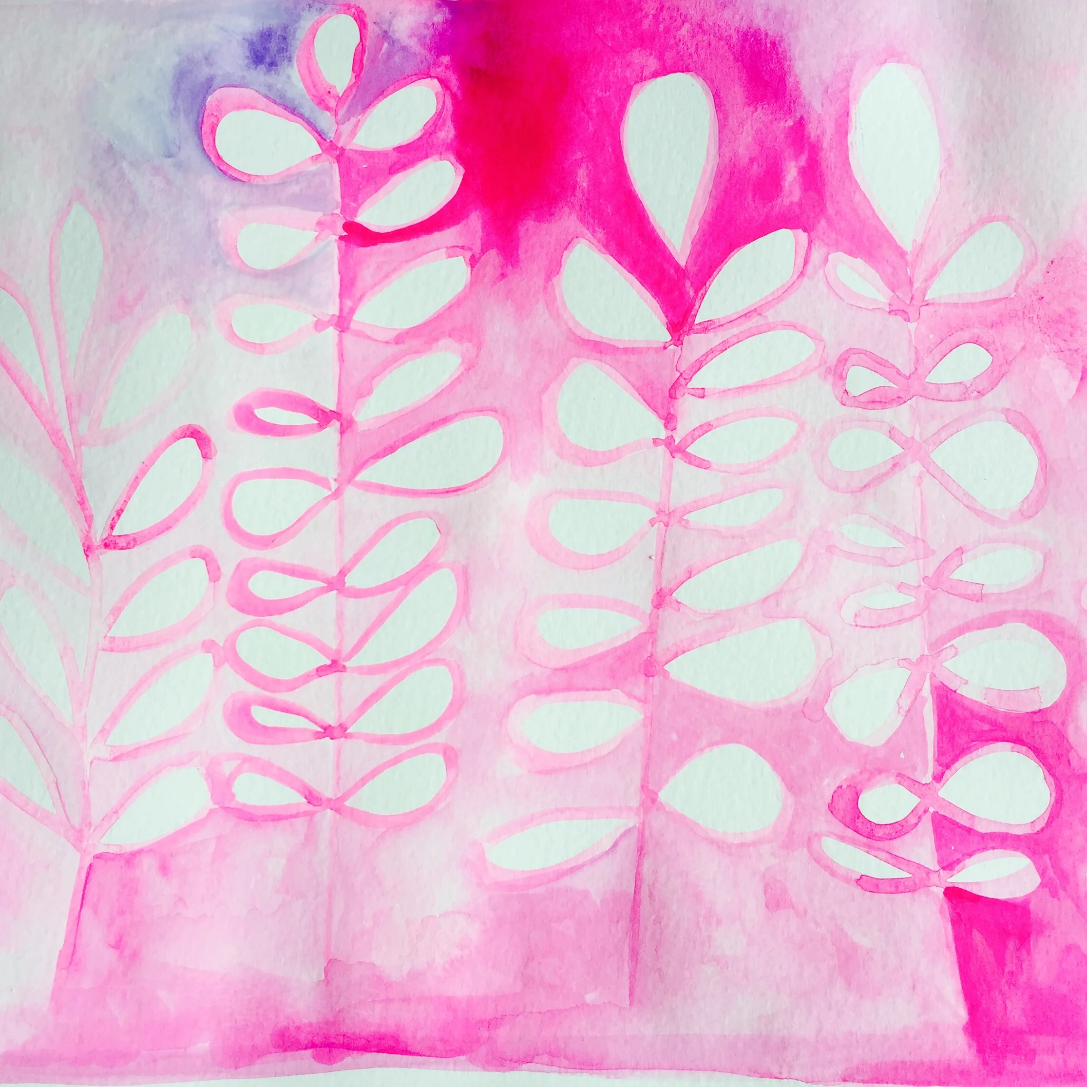 PAINTED the leaves in the photo above, then painted around with the same color.