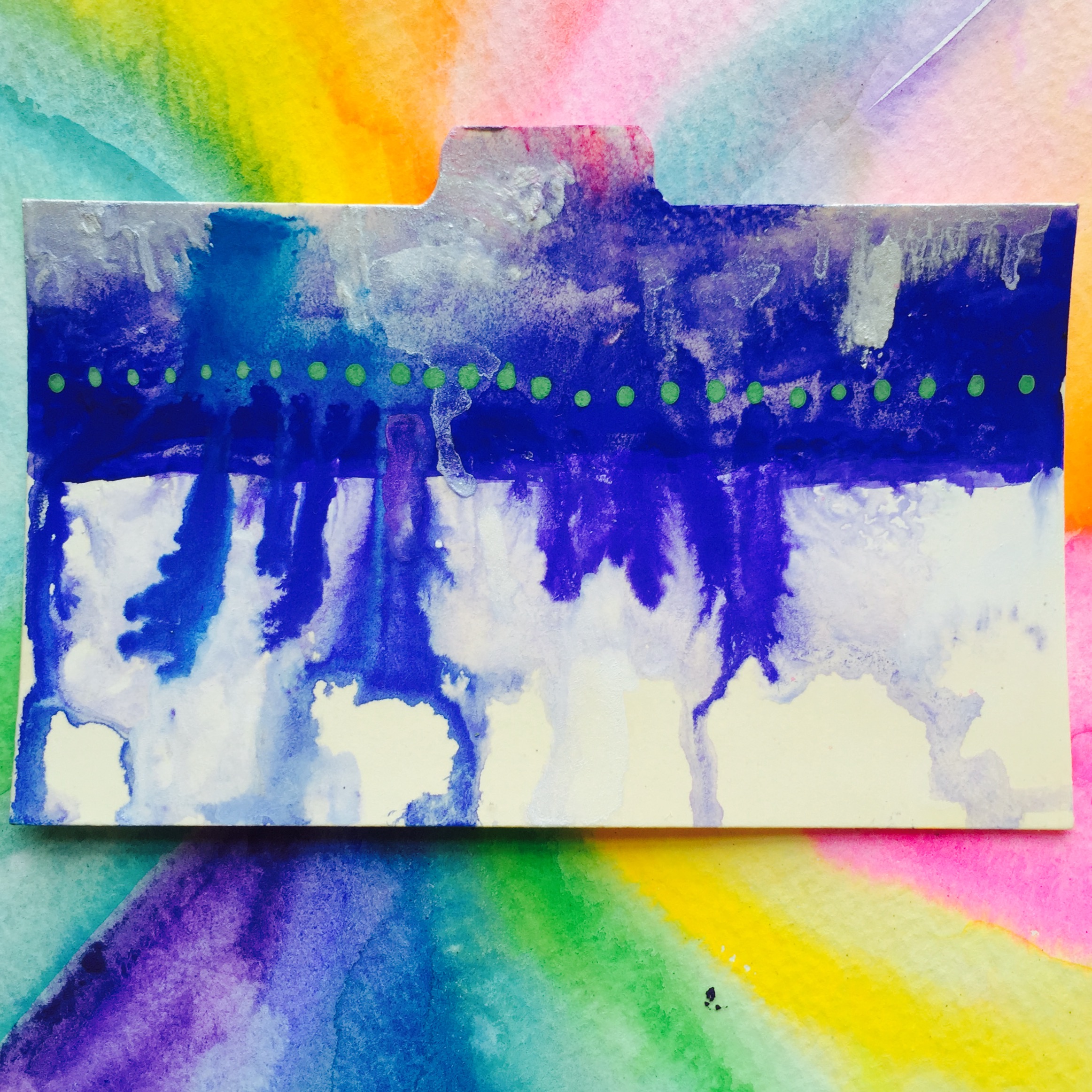 3x5" index card, gouache. Artwork by Tammy Garcia.