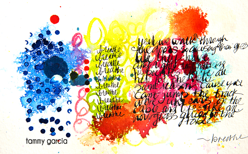 5x8" watercolor paper, ink, artwork by Tammy Garcia.