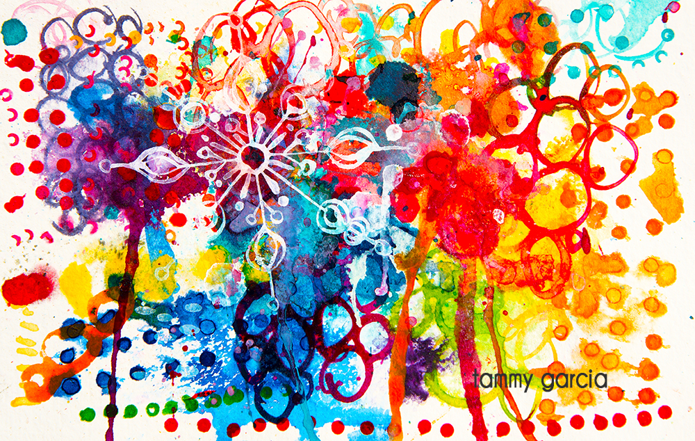5x8" watercolor paper, ink, artwork by Tammy Garcia.