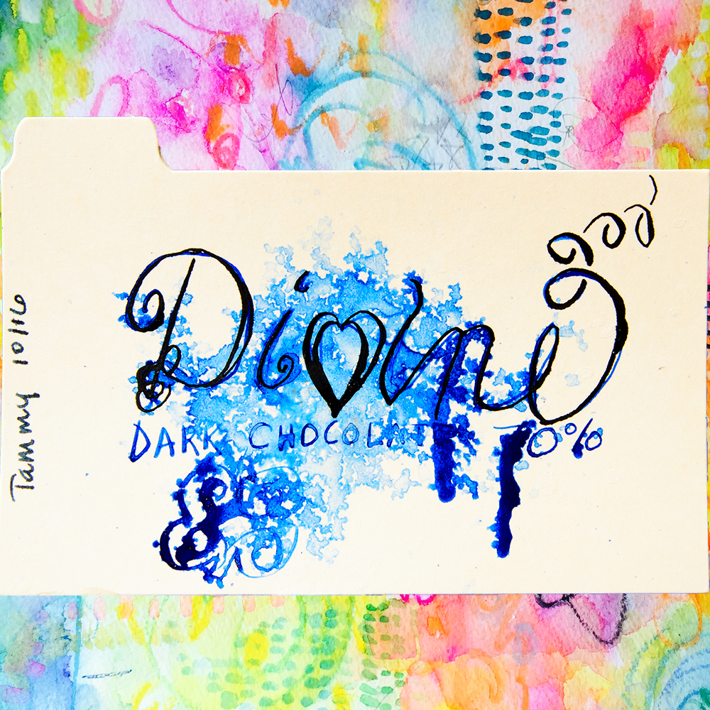 3x5" index card, artwork by Tammy Garcia.