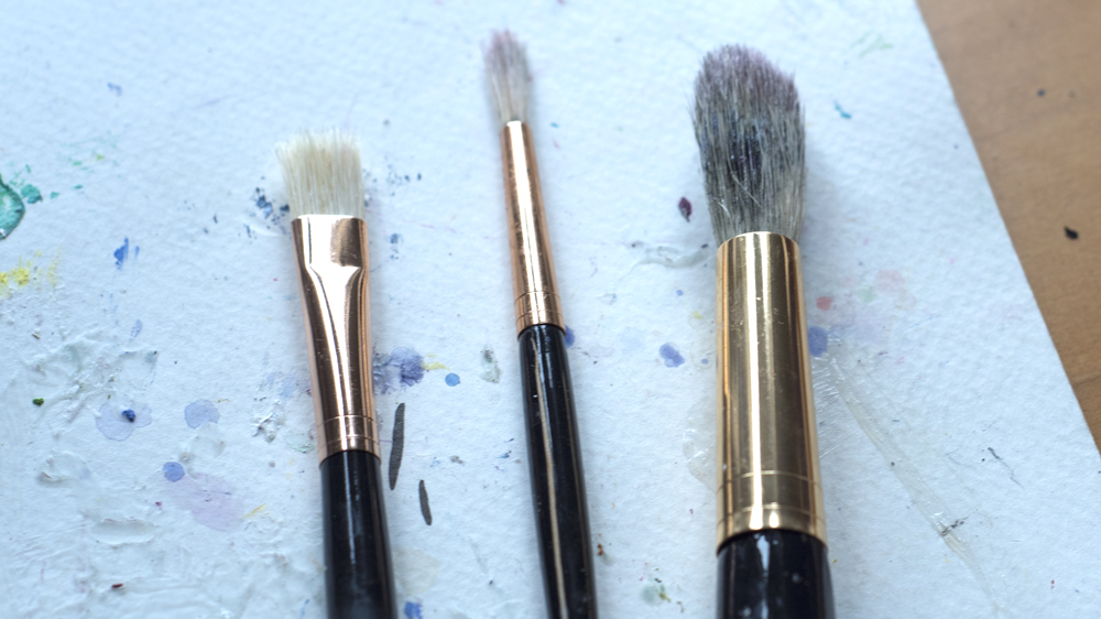 Brushes for acrylics.