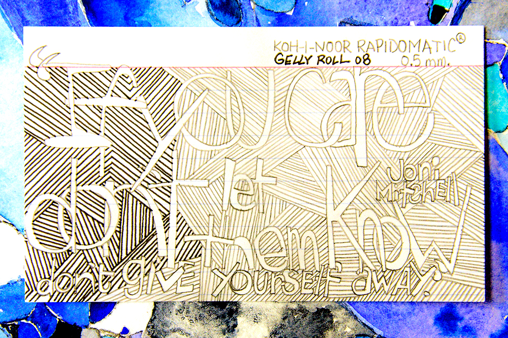 Vintage Koh-i-Noor Rapidomatic .5MM Pencil and Gelly Roll on 3x5" Index Card.