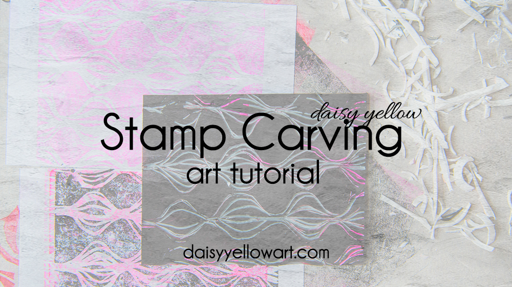 How to make a hand-carved stamp with linocutting material or an eraser.