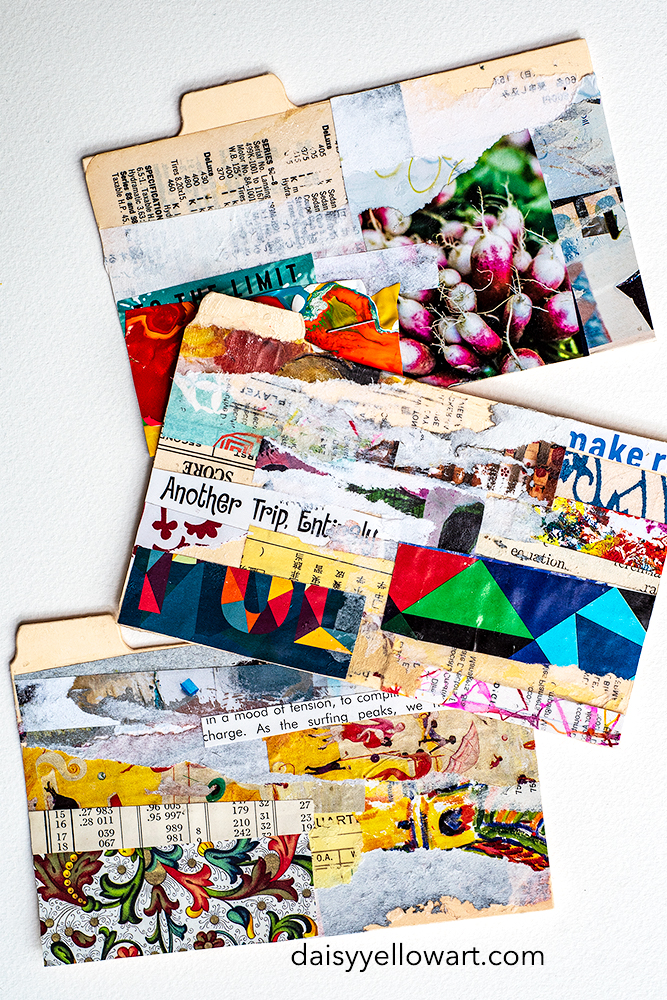 3x5” collage on index cards by Tammy Garcia