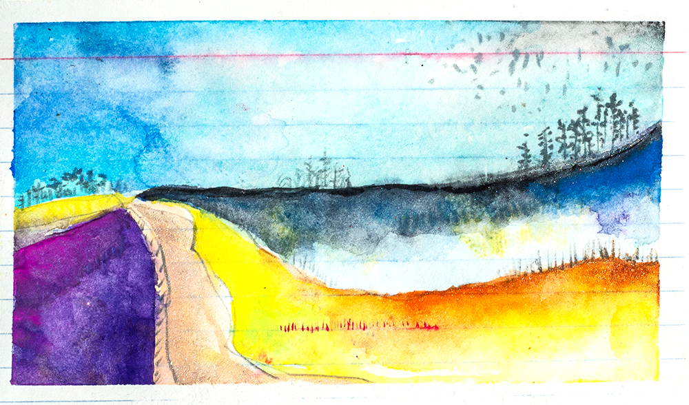 3x5” gouache on index card by Tammy Garcia