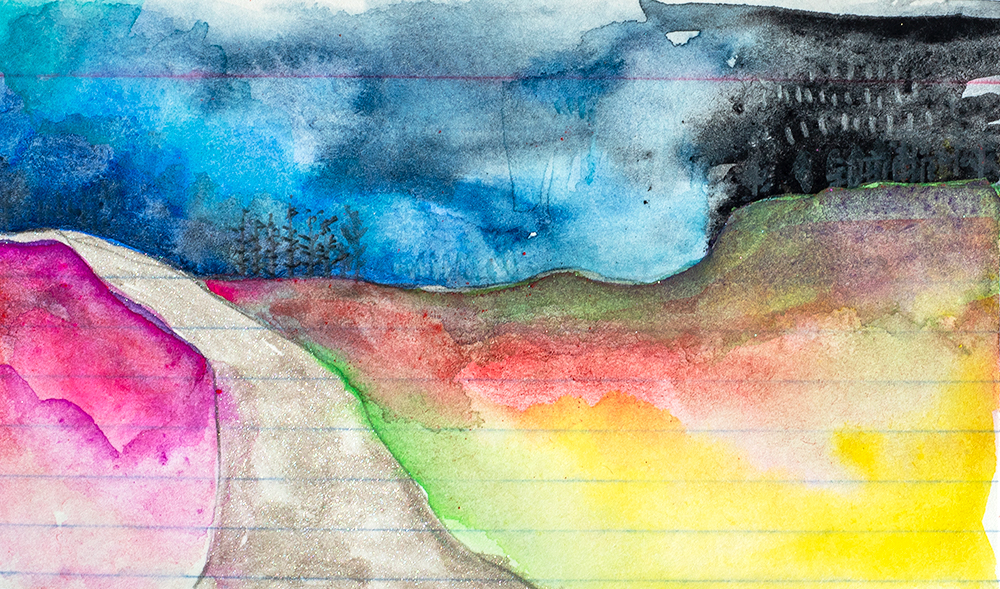 3x5” gouache on index card by Tammy Garcia