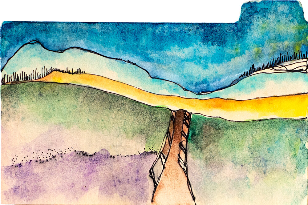 3x5” gouache + ink on index card by Tammy Garcia