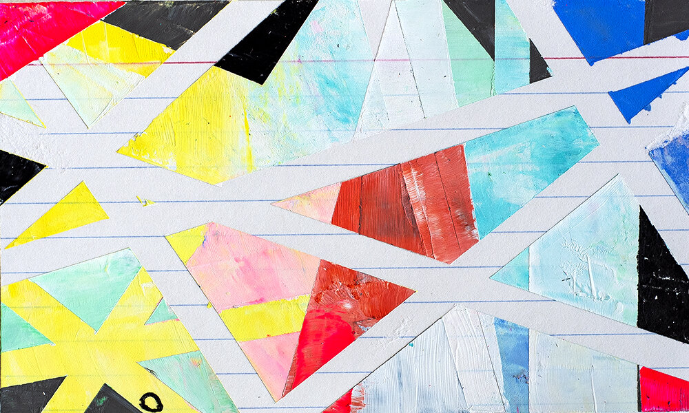 Abstract Acrylics Created With Masking Tape