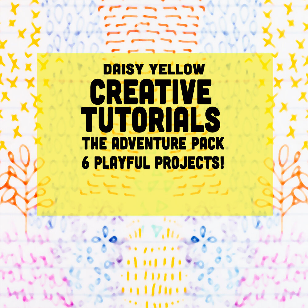 Daisy Yellow Index Card Art Tutorials: Adventure Pack