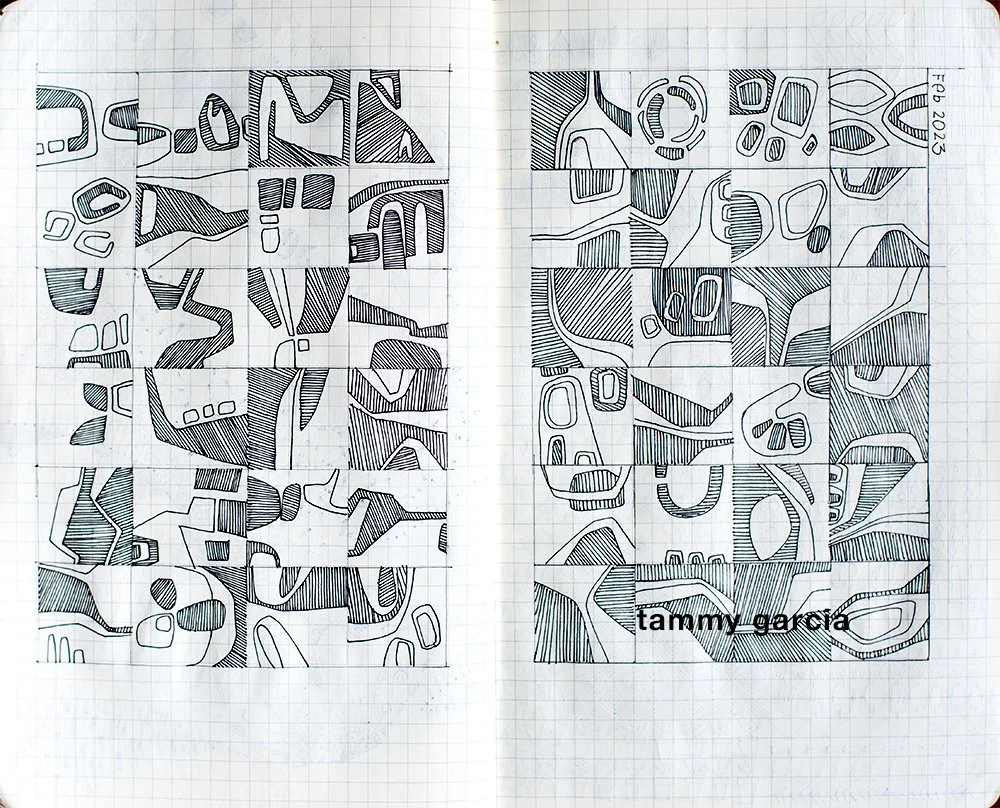 15+ Ideas for using grids in journaling, collage, painting & drawing