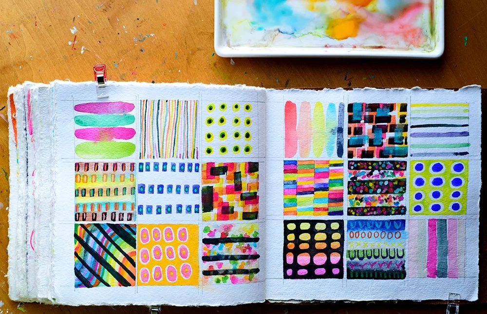 Simple Journal Pattern Painting 144 Tiny Patterns in my Art Journal