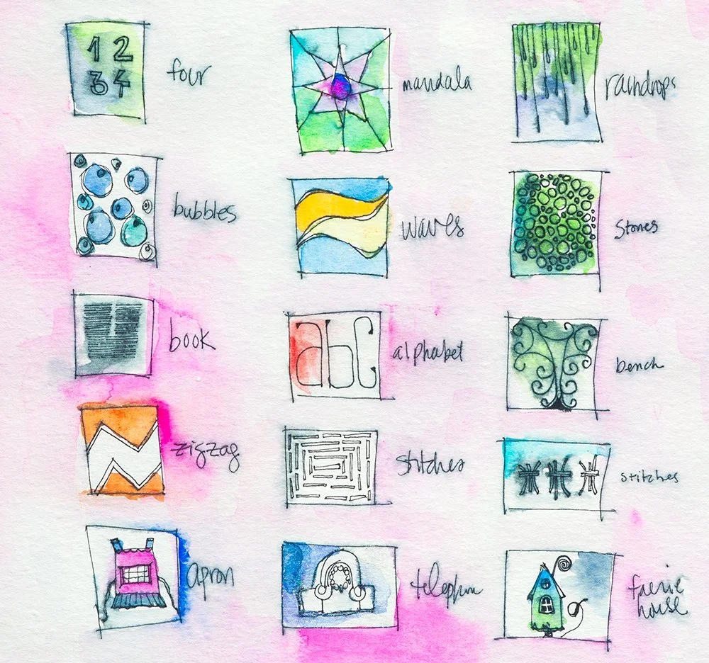 15+ Ideas for using grids in journaling, collage, painting & drawing