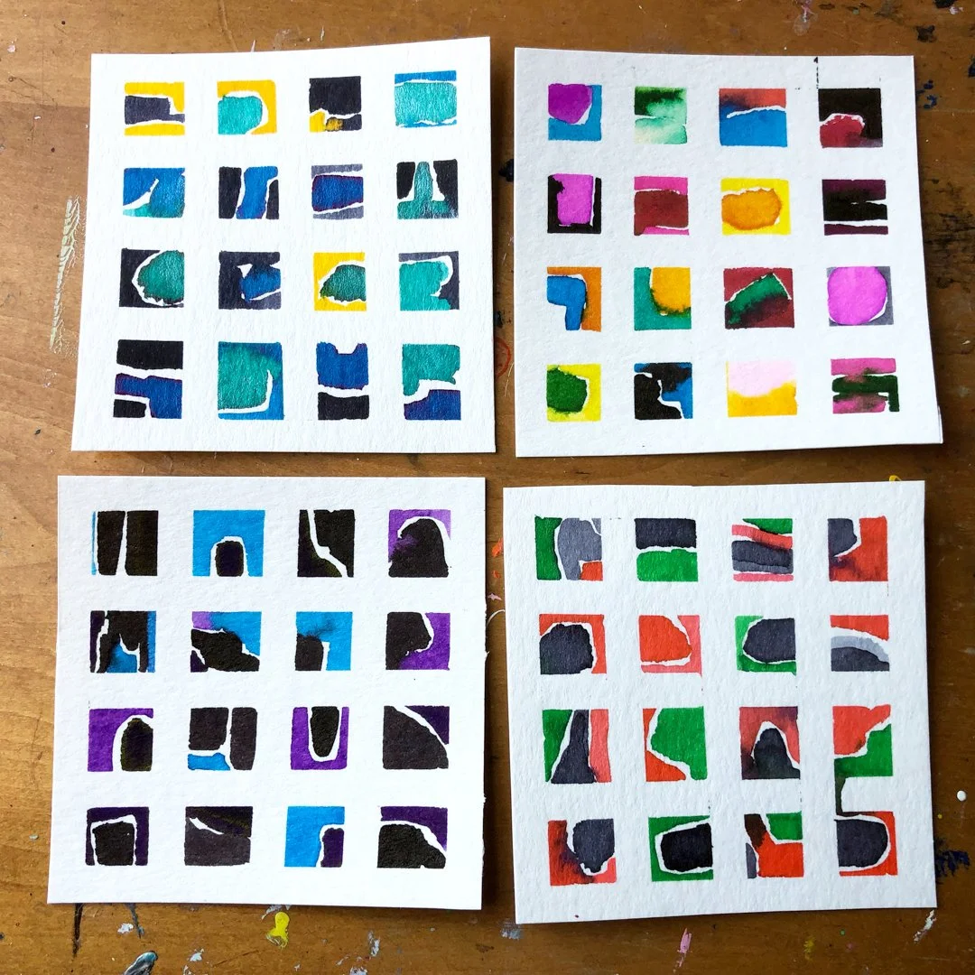 15+ Ideas for using grids in journaling, collage, painting & drawing