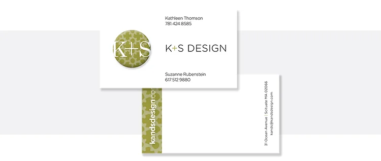 Business card, front + back.