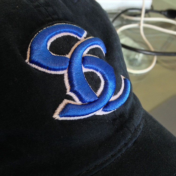 Detail shot of the embroidery