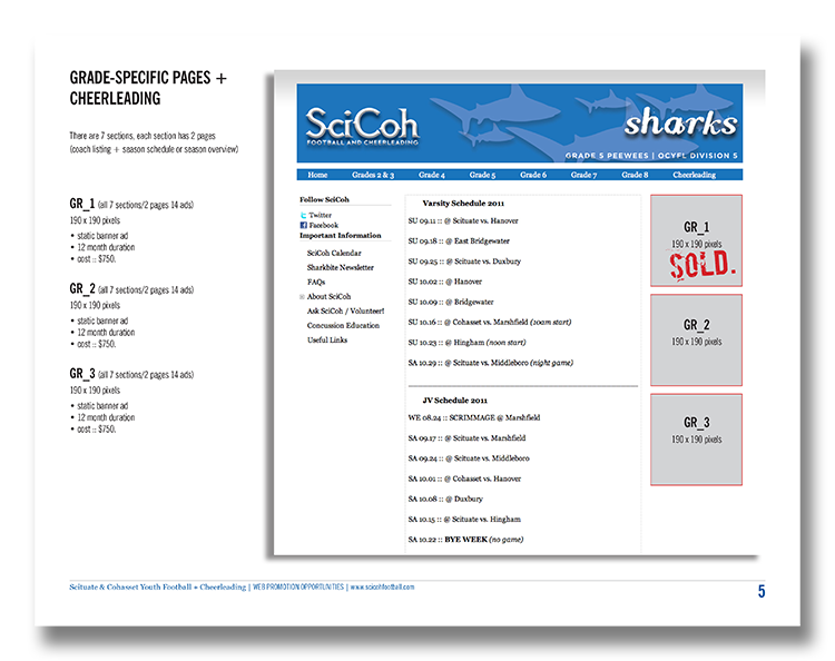 Sales guide for selling ad space on the SciCoh website