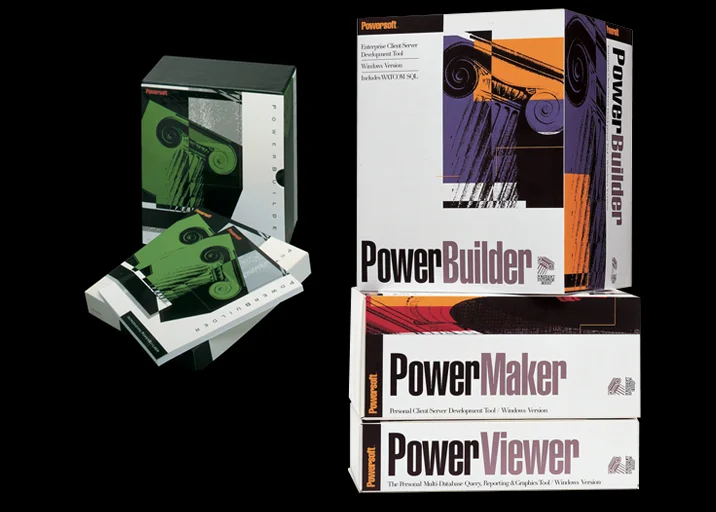 PowerBuilder 1.0, PowerBuilder 2.0, PowerMaker and PowerViewer packages, EYMER DESIGN Laboratories + Think Tank